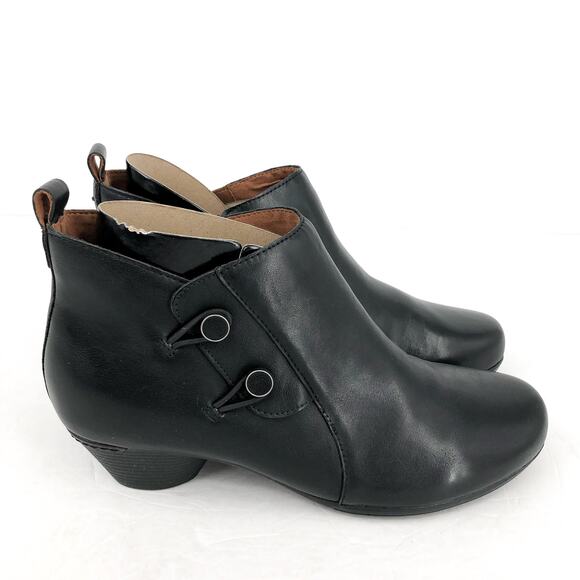 Cobb Hill Womens Larsa Ankle Bootie US 8 Wide EU 38.5 Black Leather NIB - Picture 3 of 12